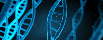 Graphic image of DNA strands.