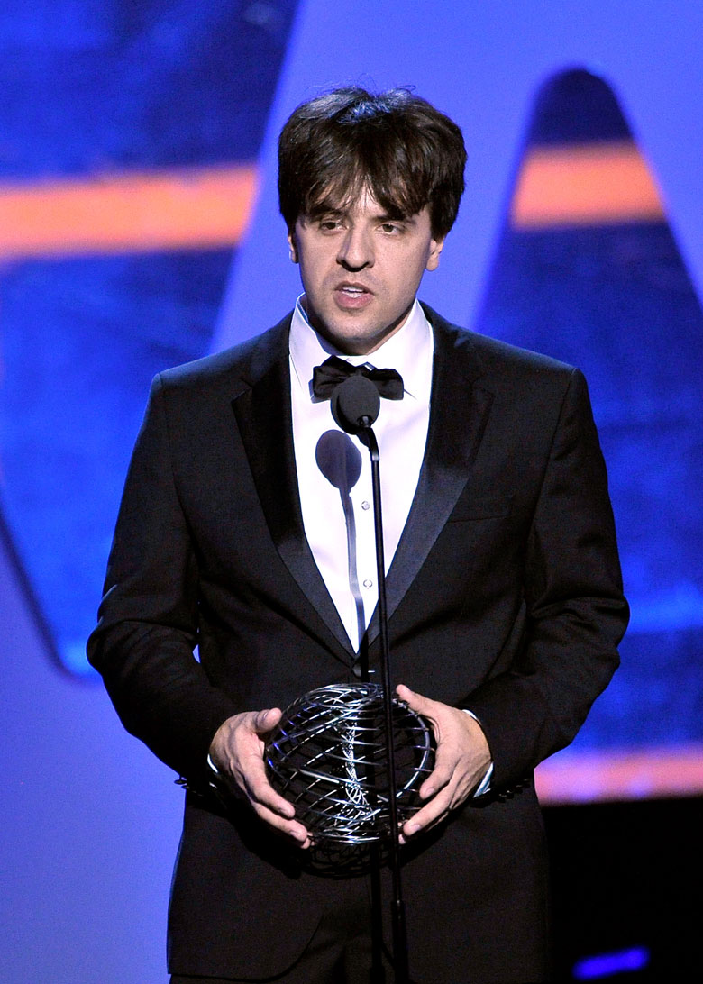 Photo of Dr. Karl Deisseroth accepting the award.