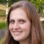 Outdoor headshot photo of a smiling white female faculty member, Dr. Alison Hoyt, Assistant Professor of Earth System Science at Stanford University.