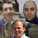 Collage of headshot photos of Euan Ashley, Jeremy Goldbogen, and Matthew Wheeler.