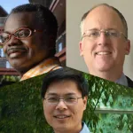 Collage of headshot photos of Kwabena Boahen, Thomas Clandinin, and Michael Lin.