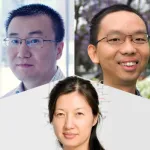 Collage of headshot photos of Bo Wang, Xiaojing Gao, and Alice Ting.