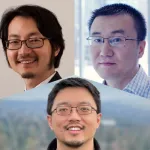 Collage of headshot photos of Peter Yang, Bo Wang, and Stanley Qi.