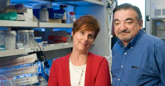 Photo of Drs. Cochran and Giaccia.