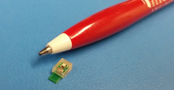 Photo of medical implant chip.