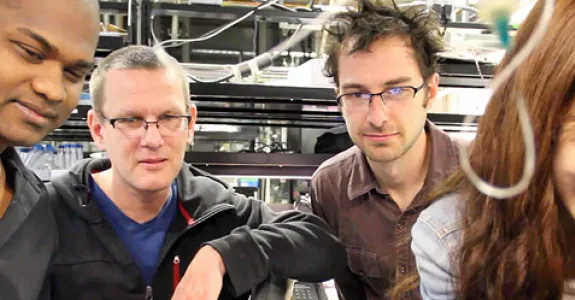 Photo of Dr. Riedel-Kruse's lab members.