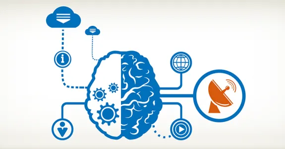 Graphic image of brain signaling.