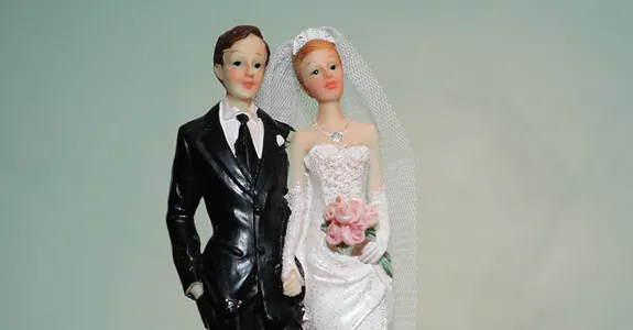 Photo of wedding cake topper.