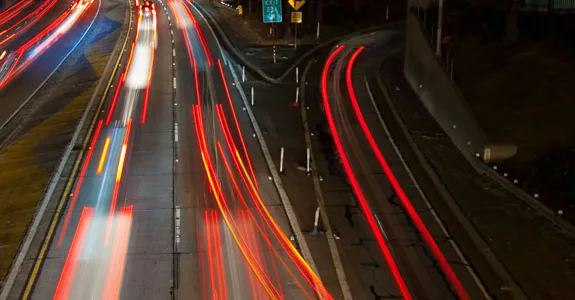 Photo of highway traffic.