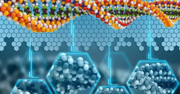 Graphic image of DNA.