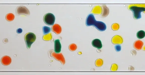Screenshot of droplets moving.