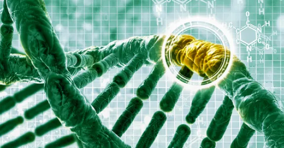 Graphic image of DNA.