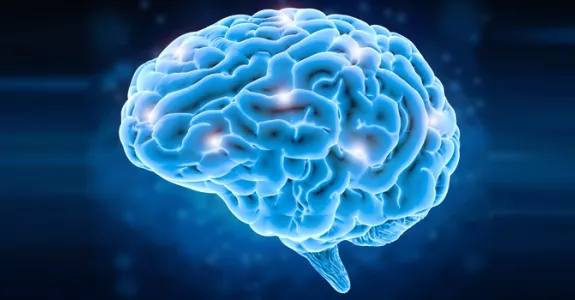 Graphic image of brain lighting up.