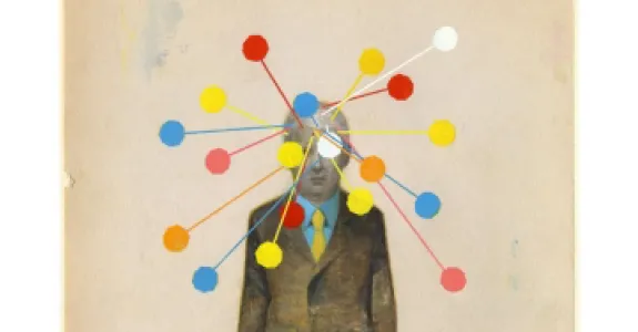 Graphic of man with points emerging from his brain.