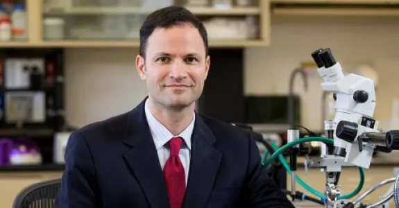 Photo of Dr. Jeffrey Goldberg in the laboratory.