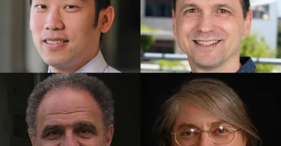 Collage of headshot photos of Jonathan Chen, Michael Bernstein, Rob Tibshirani, and Mary Kane Goldstein.