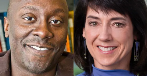 Collage of headshot photos of Todd Coleman and Helen Bronte-Stewart.