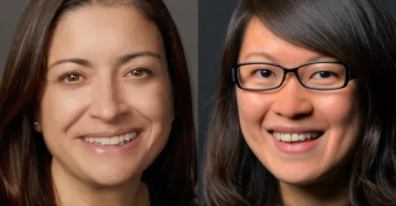 Collage of headshot photos of Kara Davis and Sindy Tang.