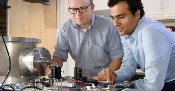 Photo of Peter McMahon, left, and Alireza Marandi.