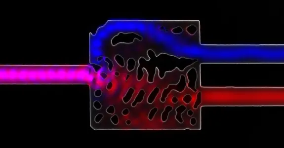 Infrared light enters this silicon structure from the left.