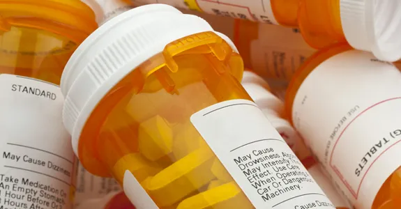 Photo of medication bottles.