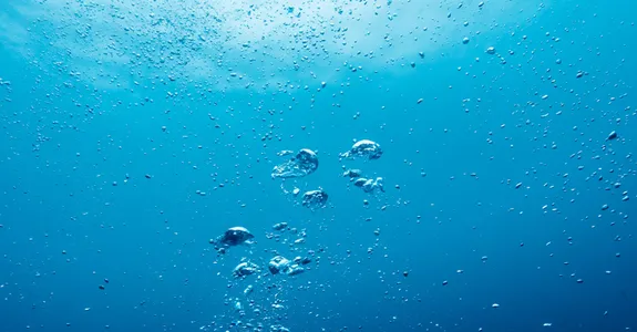 Photo of bubbles in water.