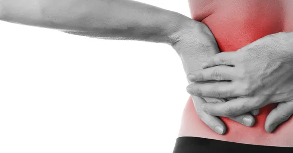 Graphic image of man with back pain.