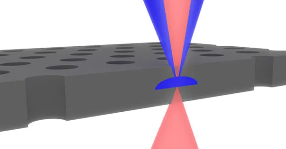 Graphic showing gallium arsenide chip.