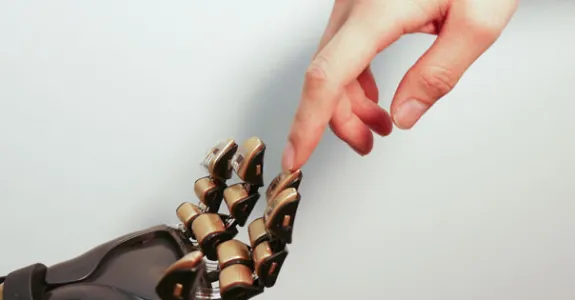 Photo of digitized skin on artificial hand.