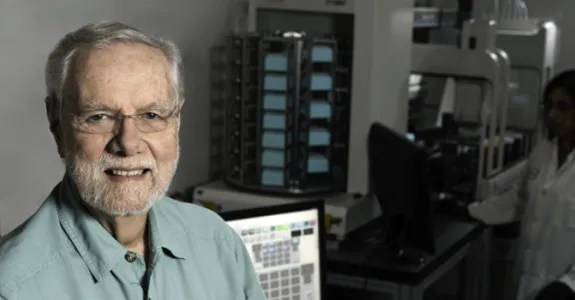 Photo of Dr. Ron Davis in the laboratory.