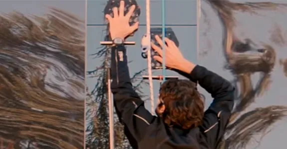 Screenshot of Elliot Hawkes climbing wall.