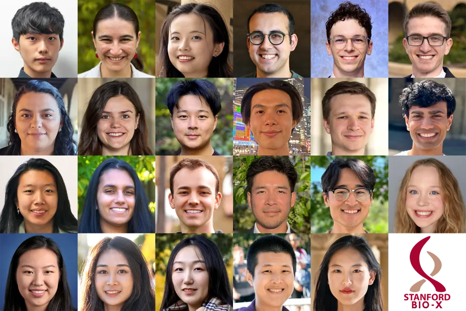 Collage of headshot photos of 23 graduate students.