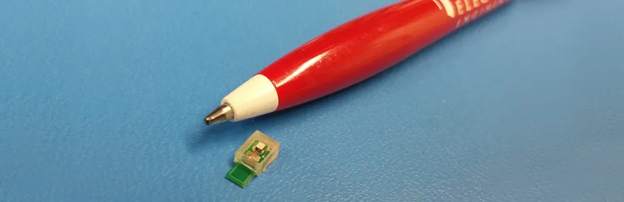 Photo of medical implant chip.