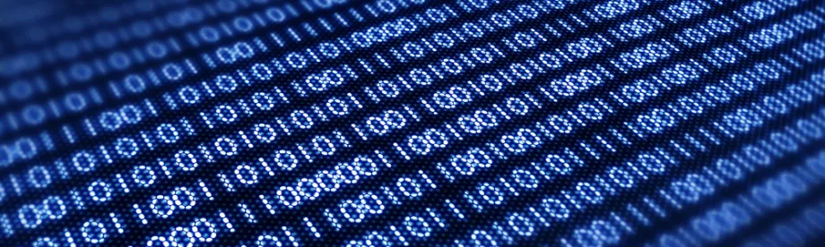 Graphic image of binary code of 1s and 0s.