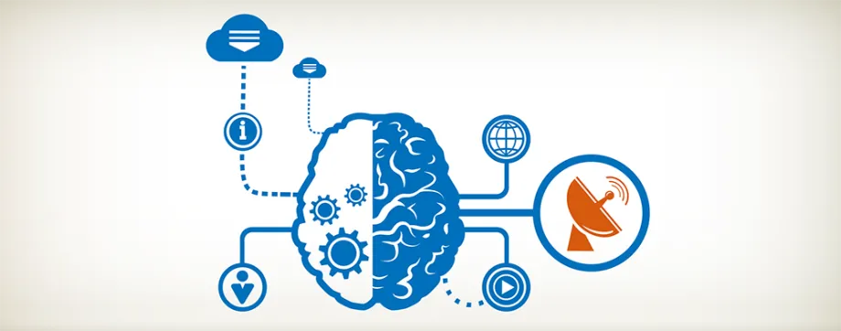 Graphic image of brain signaling.