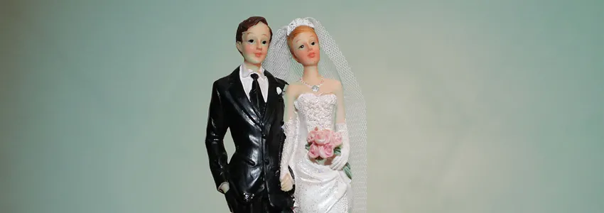 Photo of wedding cake topper.