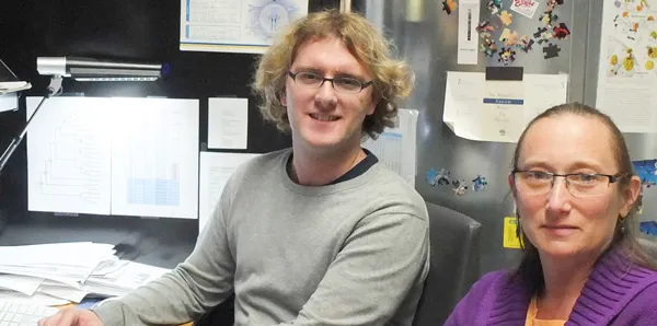 Photo of Sebastian Pechmann and Dr. Judith Frydman.