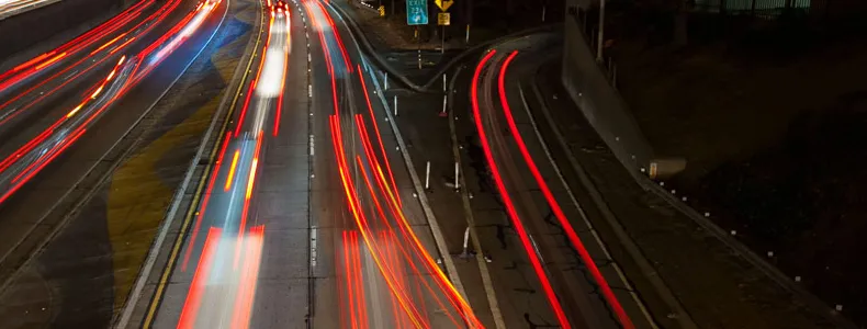 Photo of highway traffic.