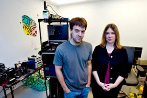 Photo of Dr. Karl Deisseroth and Melissa Warden.