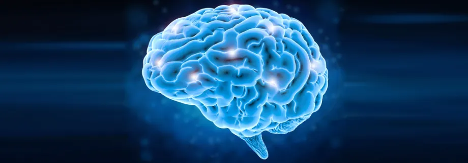 Graphic image of brain lighting up.