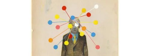Graphic of man with points emerging from his brain.