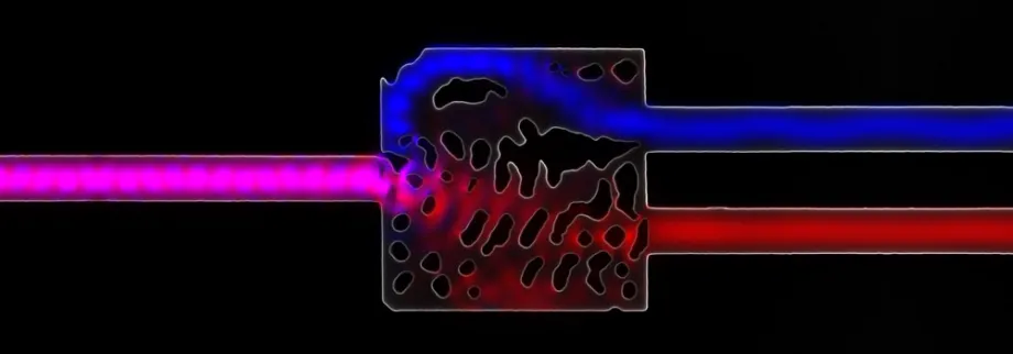 Infrared light enters this silicon structure from the left.