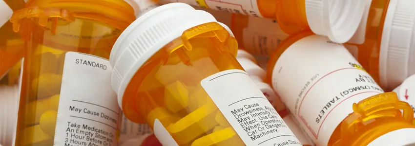 Photo of medication bottles.