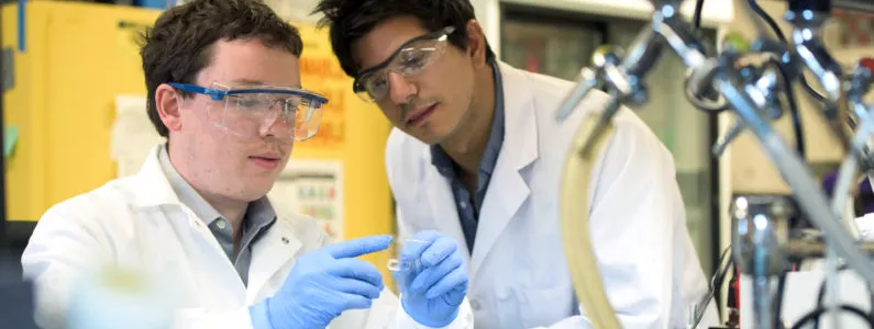 Photo of students in NeuroFab lab space.