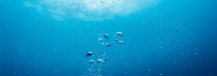 Photo of bubbles in water.
