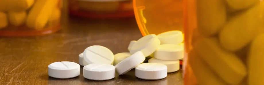 Photo of prescription pills and bottles.