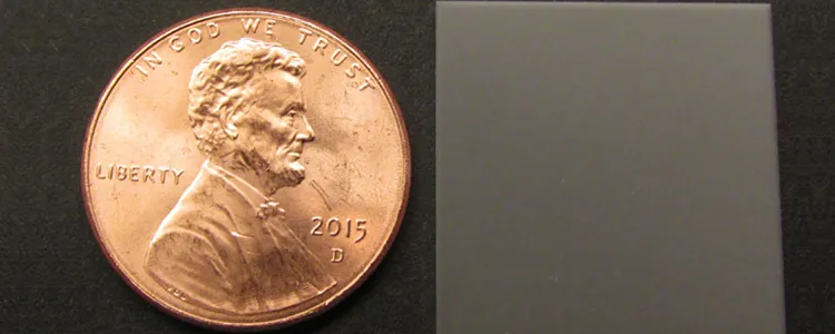 Photo of penny and microcapillary glass slide.