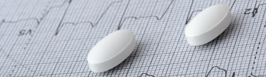 Photo of pills on a graph.