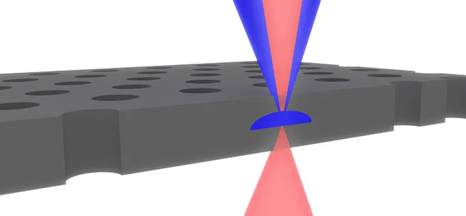 Graphic showing gallium arsenide chip.