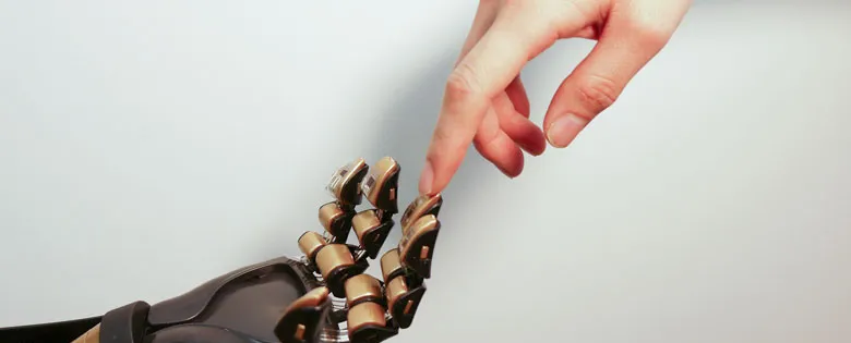 Photo of digitized skin on artificial hand.
